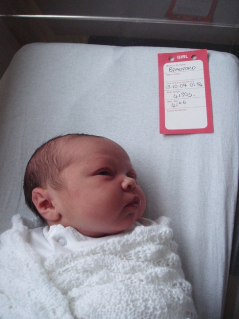 Izzy less than 24 hours old
